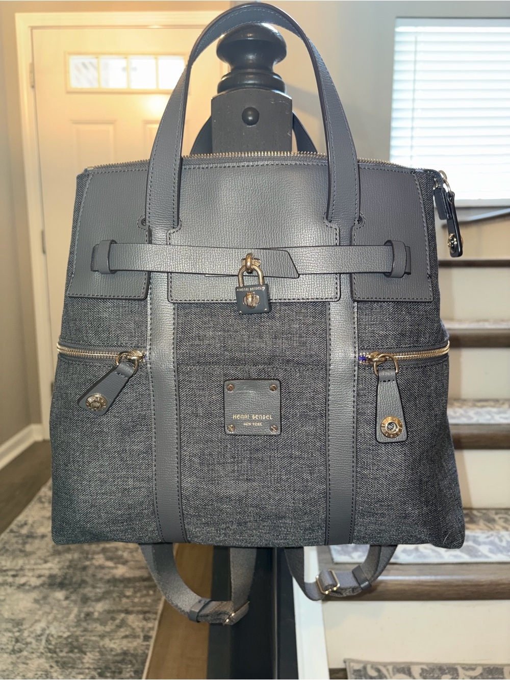 Henri Bendel Gray Jetsetter Backpack